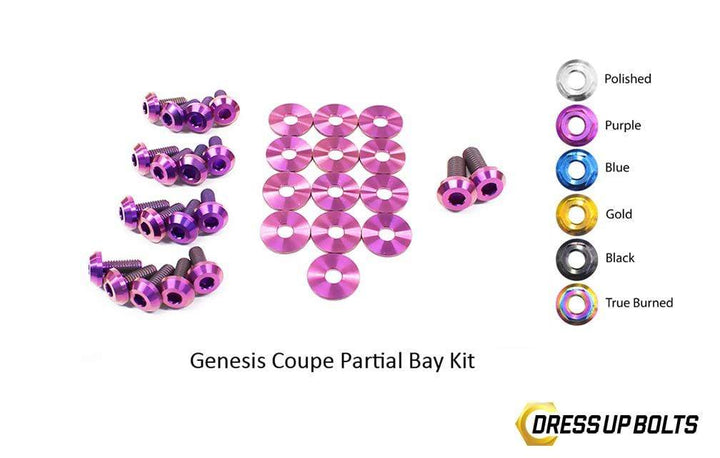 Hyundai Genesis Coupe (2009-2016) BK Titanium Dress Up Bolts Partial Engine Bay Kit - DressUpBolts.com
