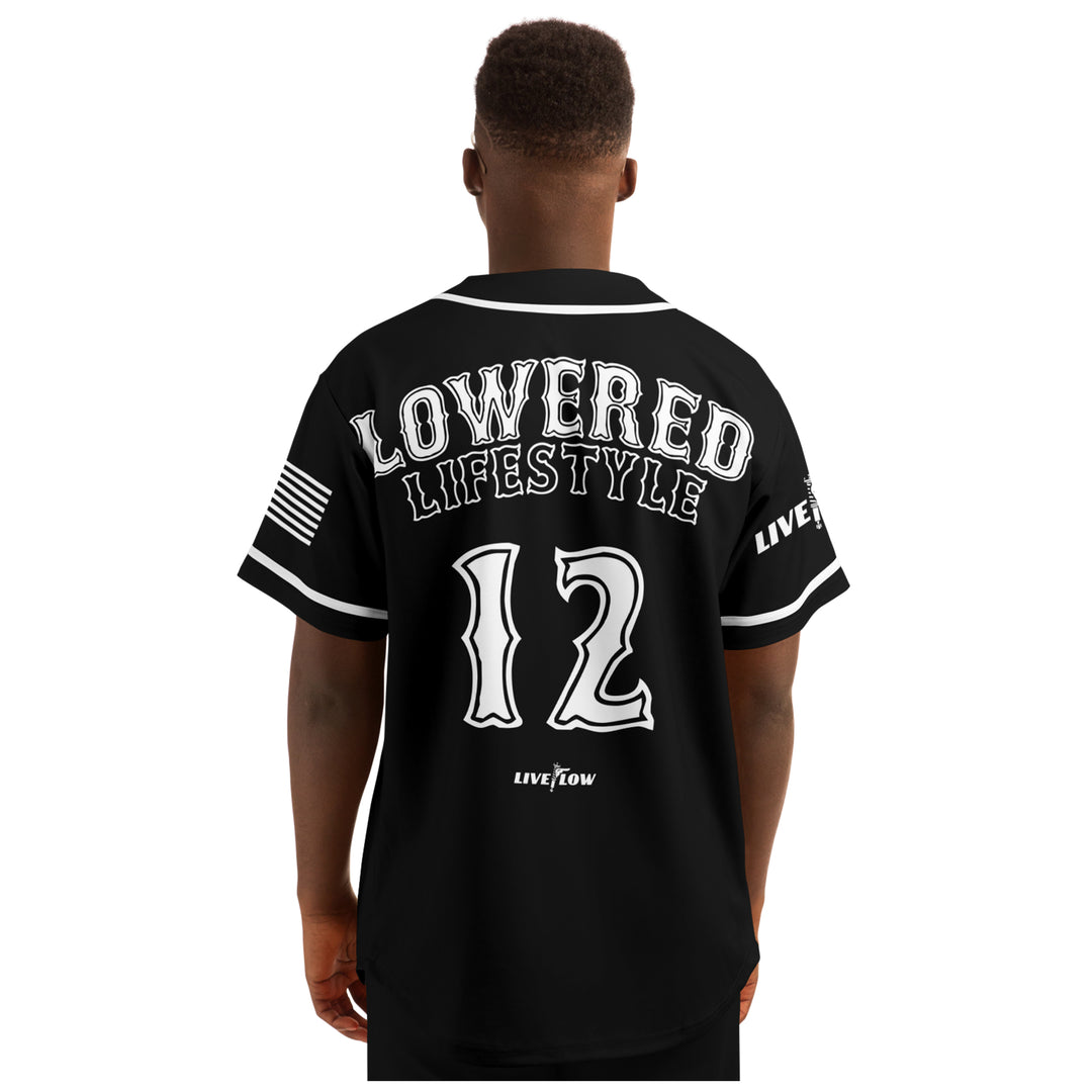 Lowered Lifestyle Baseball Jersey (with stripes)