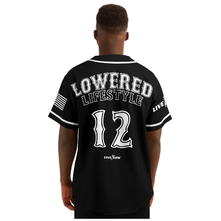 Lowered Lifestyle Baseball Jersey (with stripes)