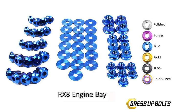 Mazda RX-8 FE (2003-2012) Titanium Dress Up Bolts Engine Bay Kit - DressUpBolts.com