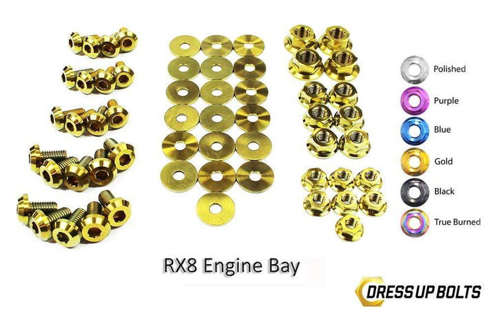 Mazda RX-8 FE (2003-2012) Titanium Dress Up Bolts Engine Bay Kit - DressUpBolts.com