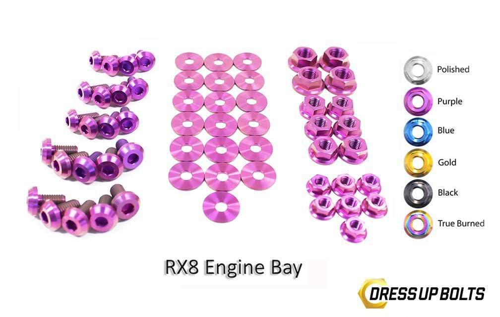 Mazda RX-8 FE (2003-2012) Titanium Dress Up Bolts Engine Bay Kit - DressUpBolts.com