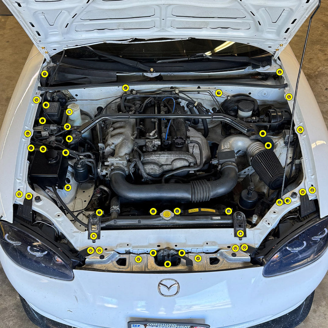 Stage 2 Titanium Engine Bay Hardware Kit - Mazda Miata NB (1999-2005)