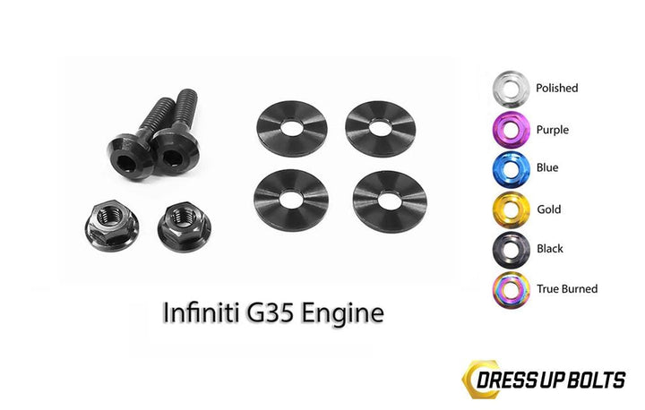 Infiniti G35 Coupe and Sedan (2003-2007) V35 Titanium Dress Up Bolts Engine Kit - DressUpBolts.com