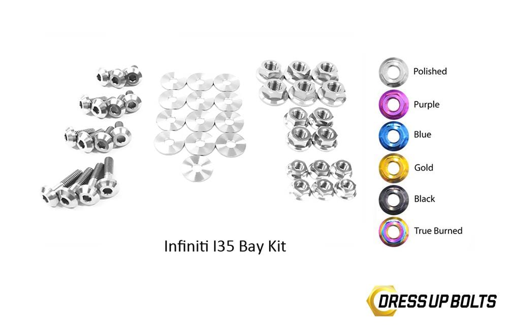 Infiniti I35 (2002-2004) Titanium Dress Up Bolts Engine Bay Kit - DressUpBolts.com