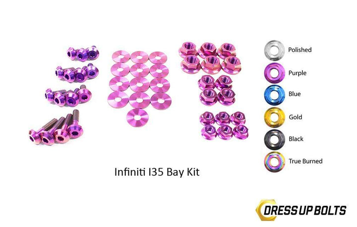Infiniti I35 (2002-2004) Titanium Dress Up Bolts Engine Bay Kit - DressUpBolts.com