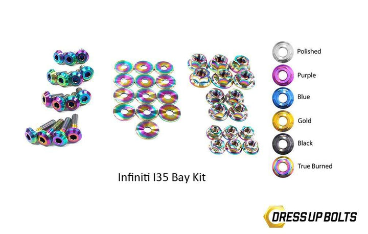 Infiniti I35 (2002-2004) Titanium Dress Up Bolts Engine Bay Kit - DressUpBolts.com