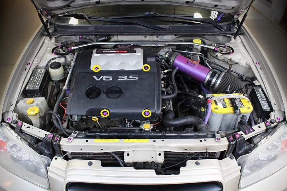 Titanium Hardware Engine Cover Kit - VQ35DE Maxima Engine