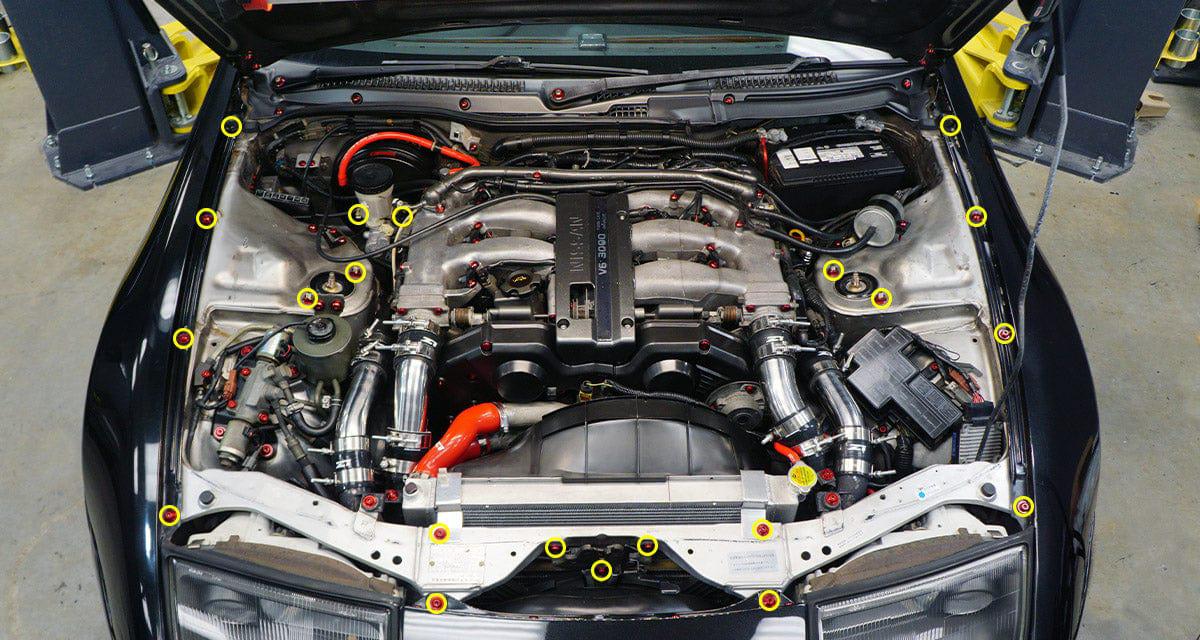 Dress Up Bolts Stage 1 Titanium Hardware Engine Bay Kit - Nissan