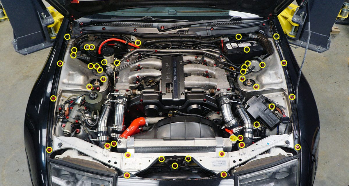 Stage 2 Titanium Hardware Engine Bay Kit - Nissan 300ZX (1990-1999