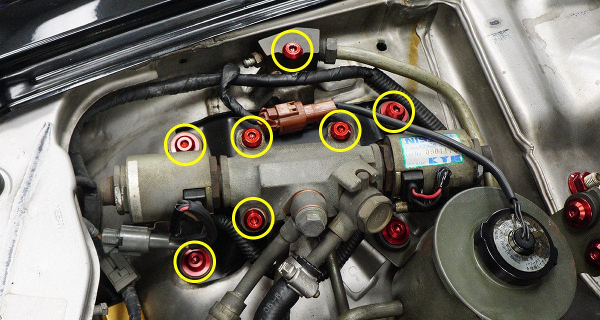 Dress Up Bolts Titanium Hardware HICAS Kit - Nissan 300ZX (1990