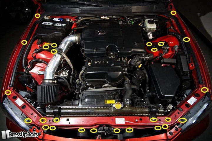 Lexus IS300 (1998-2005) SXE10/JCE10/GXE10 Titanium Dress Up Bolts Partial Engine Bay Kit - DressUpBolts.com