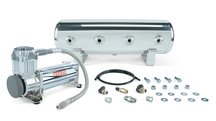 Air Lift Performance 2.5 Gallon Polished Tank + Viair 444C Chrome Compressor Kit - 27801