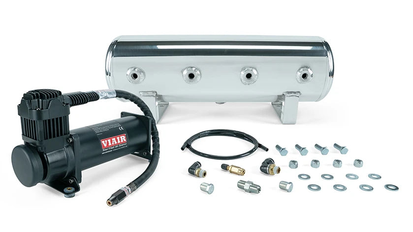 Air Lift Performance 2.5 Gallon Polished Tank + Viair 444C Black Compressor Kit - 27805