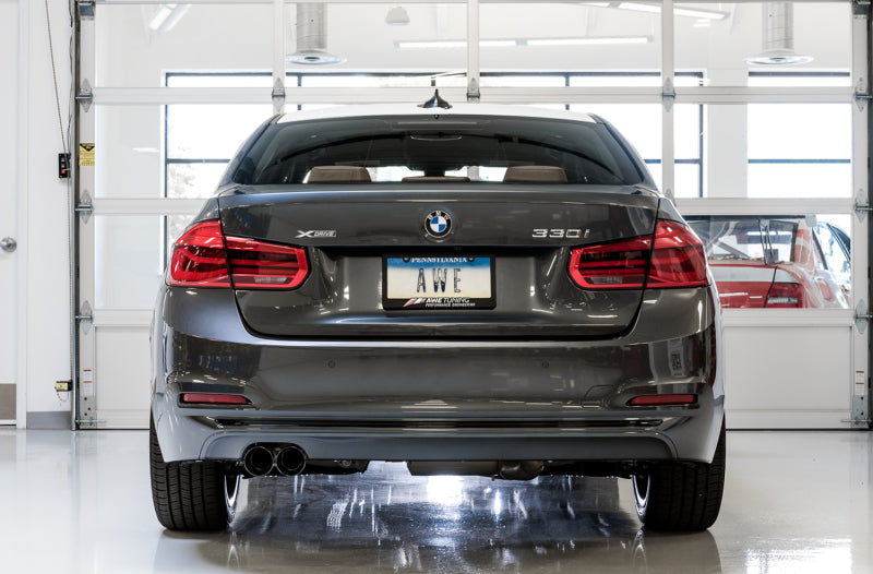 AWE Tuning BMW F3X 28i / 30i Touring Edition Axle-Back Exhaust Single Side - 80mm Silver Tips