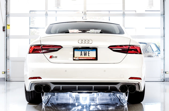 AWE Tuning Audi B9 S4 Track Edition Exhaust - Non-Resonated (Black 102mm Tips)