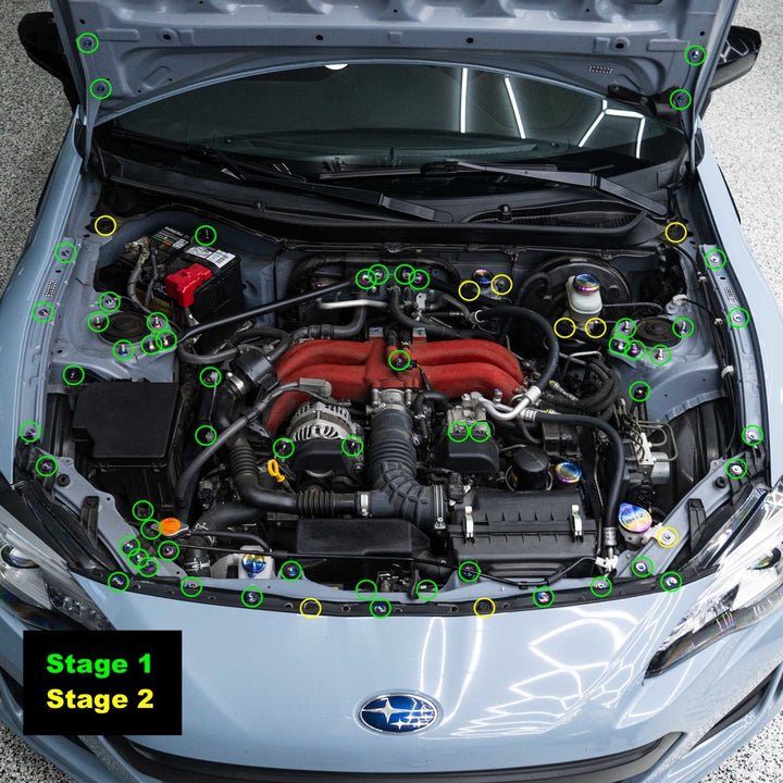 JDC Titanium Engine Bay Dress-Up Hardware Kit | 2013-2021 FRS/BRZ/86