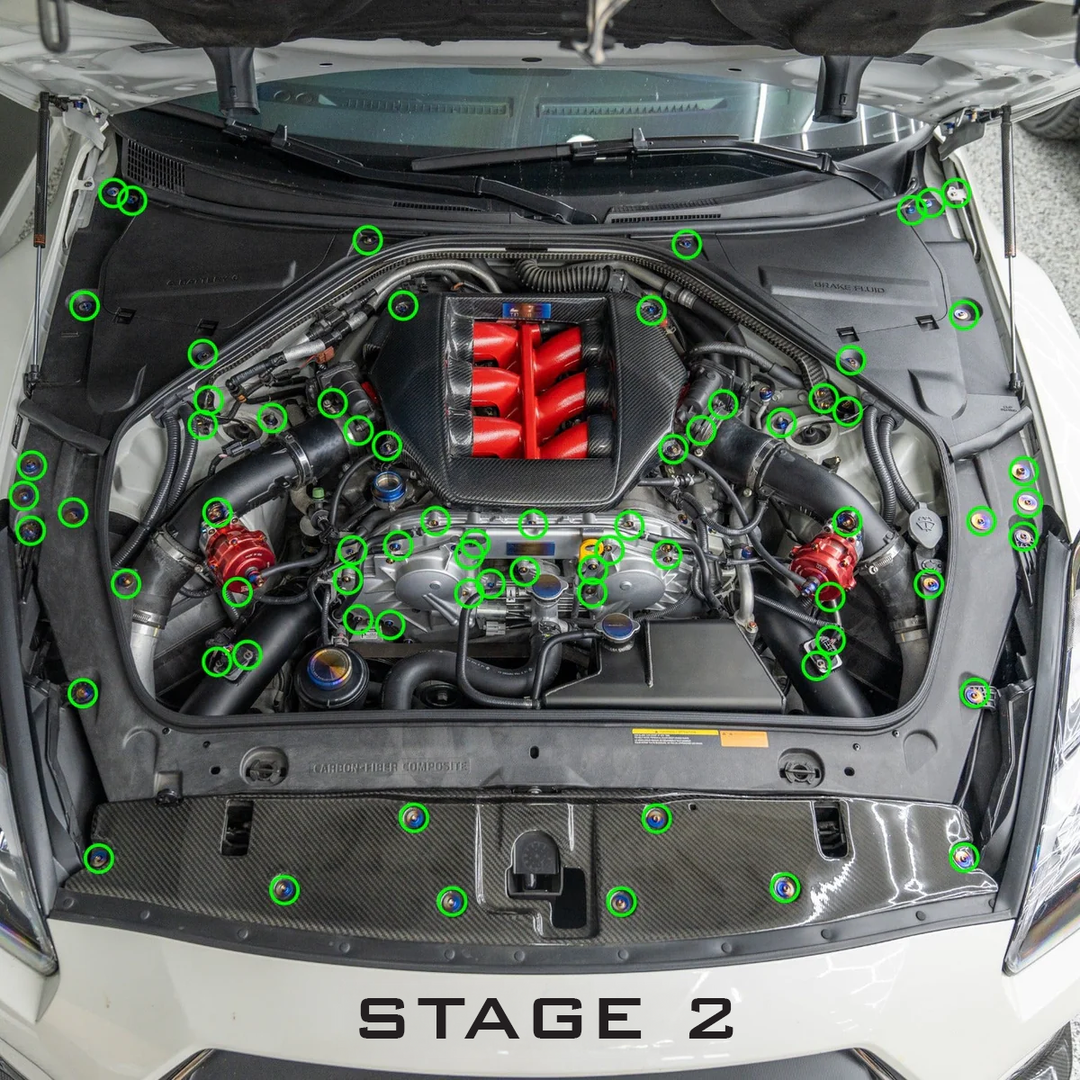 JDC Titanium Engine Bay Dress-Up Hardware Kit | Nissan R35 GT-R