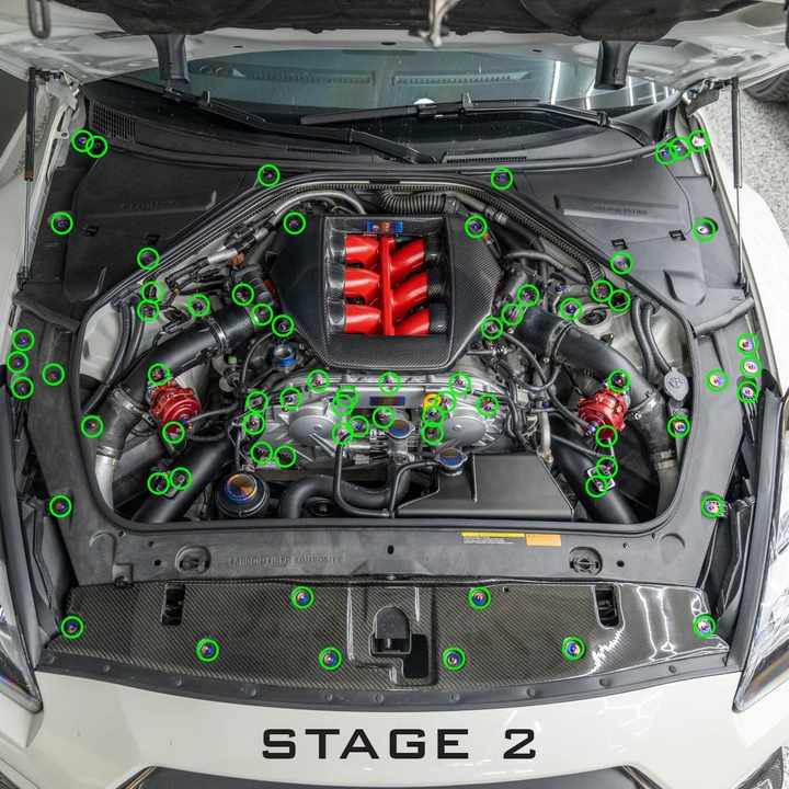 JDC Titanium Engine Bay Dress-Up Hardware Kit | Nissan R35 GT-R