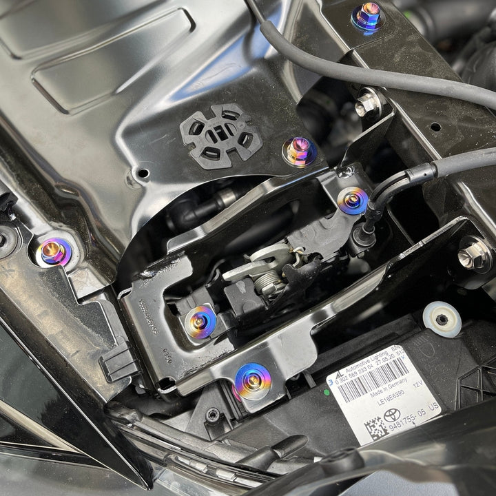 JDC Titanium Hood Latch Mechanism Hardware Kit | A90 Toyota Supra