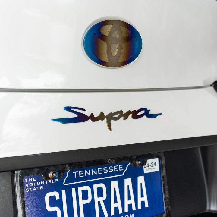 JDC Titanium "Supra" Badge | A90 Toyota Supra
