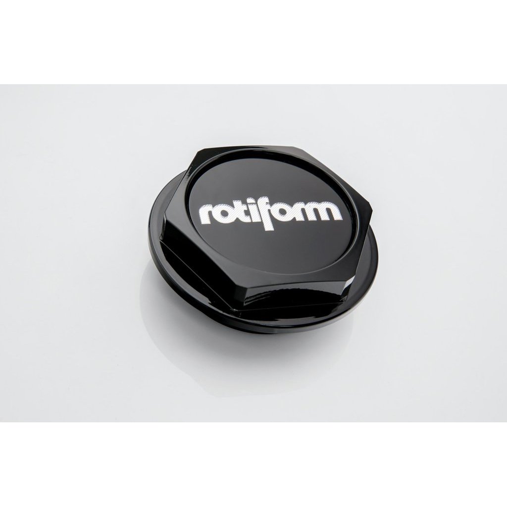 Rotiform Hex Center Cap with "Rotiform" logo - Gloss Black - Lowered Lifestyle