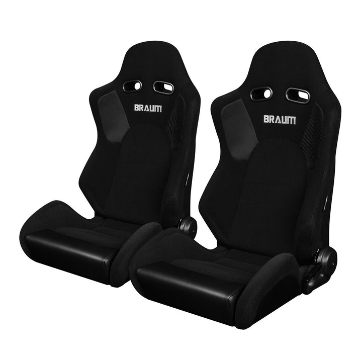 Braum Advan Series Sport Seats - Black Cloth (PAIR) - Lowered Lifestyle