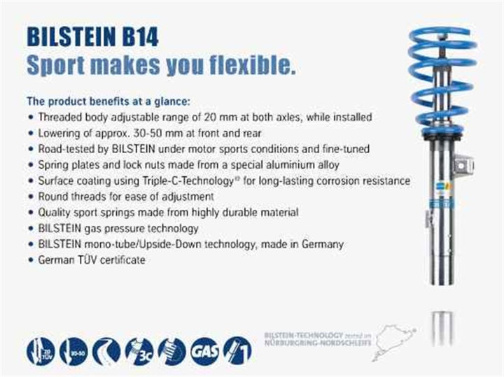 Bilstein B14 2009 Mercedes-Benz C230 Base Front and Rear Suspension Kit