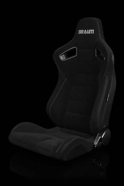 Braum Elite Series Sport Seats - Black / Grey Stitching (PAIR) - Lowered Lifestyle