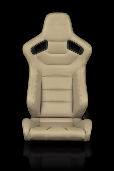 Braum Elite Series Sport Seats - Beige Leatherette (PAIR) - Lowered Lifestyle
