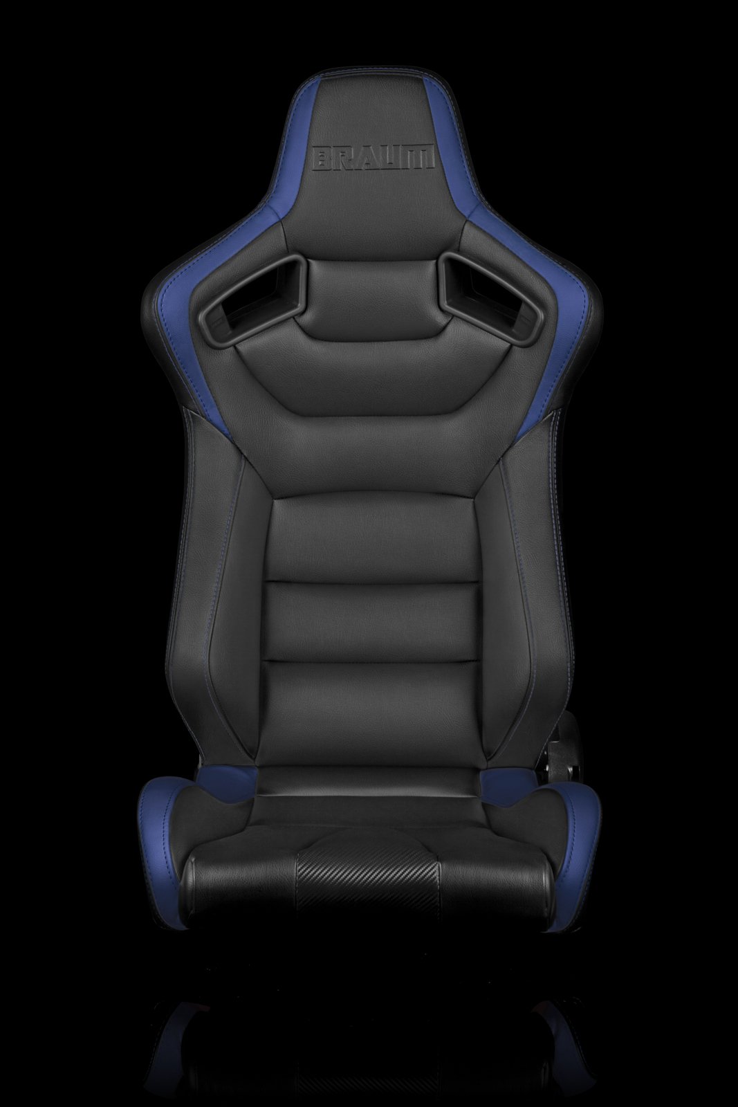 Braum Elite Series Sport Seats - Black and Blue Leatherette (PAIR) - Lowered Lifestyle
