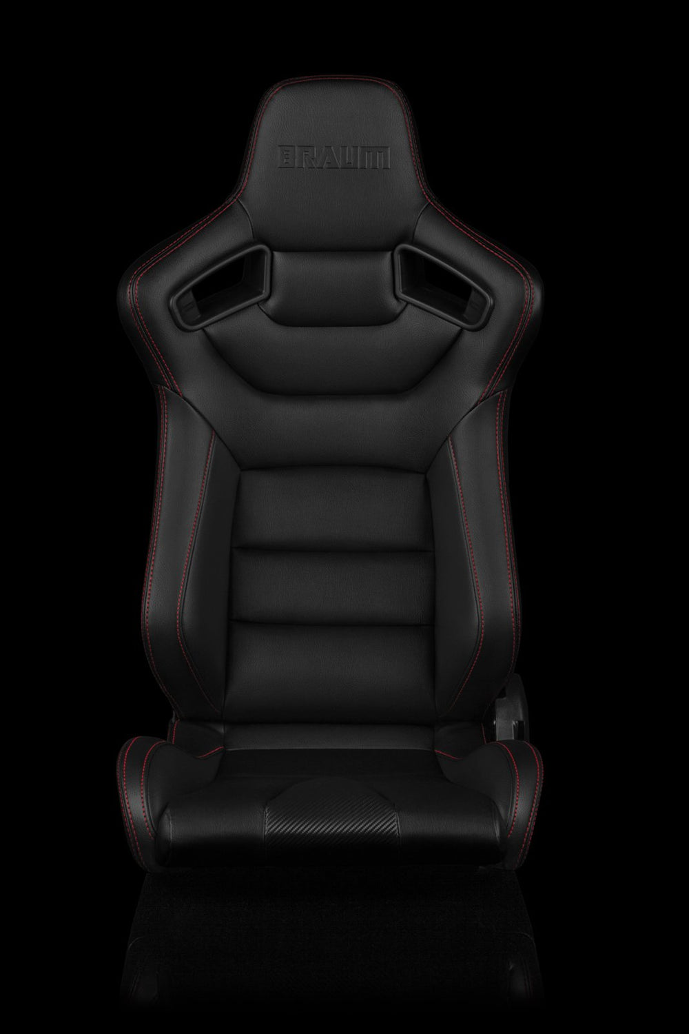 Braum Elite Series Sport Seats - Black Leatherette / Red Stitching (PAIR) - Lowered Lifestyle