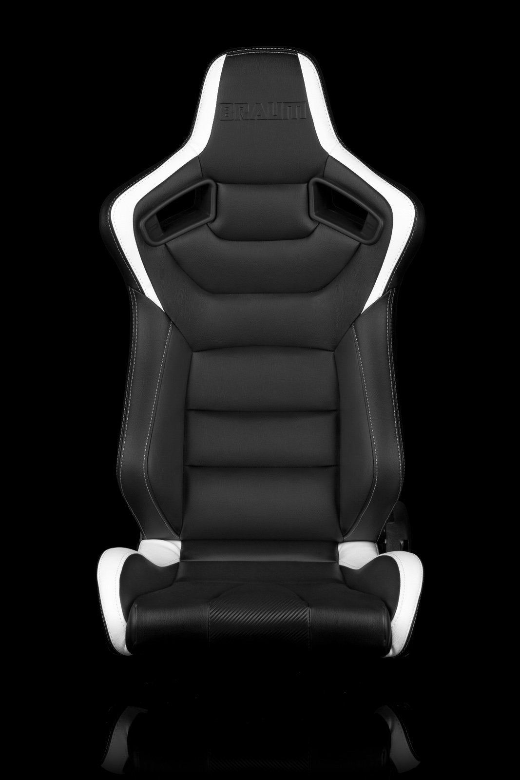 Braum Elite Series Sport Seats - Black / White Leatherette (PAIR) - Lowered Lifestyle