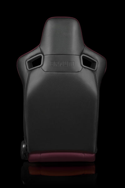 Braum Elite Series Sport Seats - Maroon Leatherette (PAIR) - Lowered Lifestyle