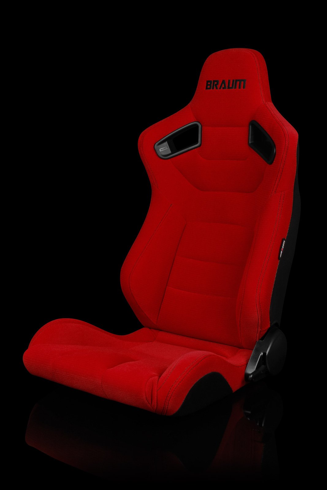 Braum Elite Series Sport Seats - Red Cloth / Black Stitching (PAIR) - Lowered Lifestyle