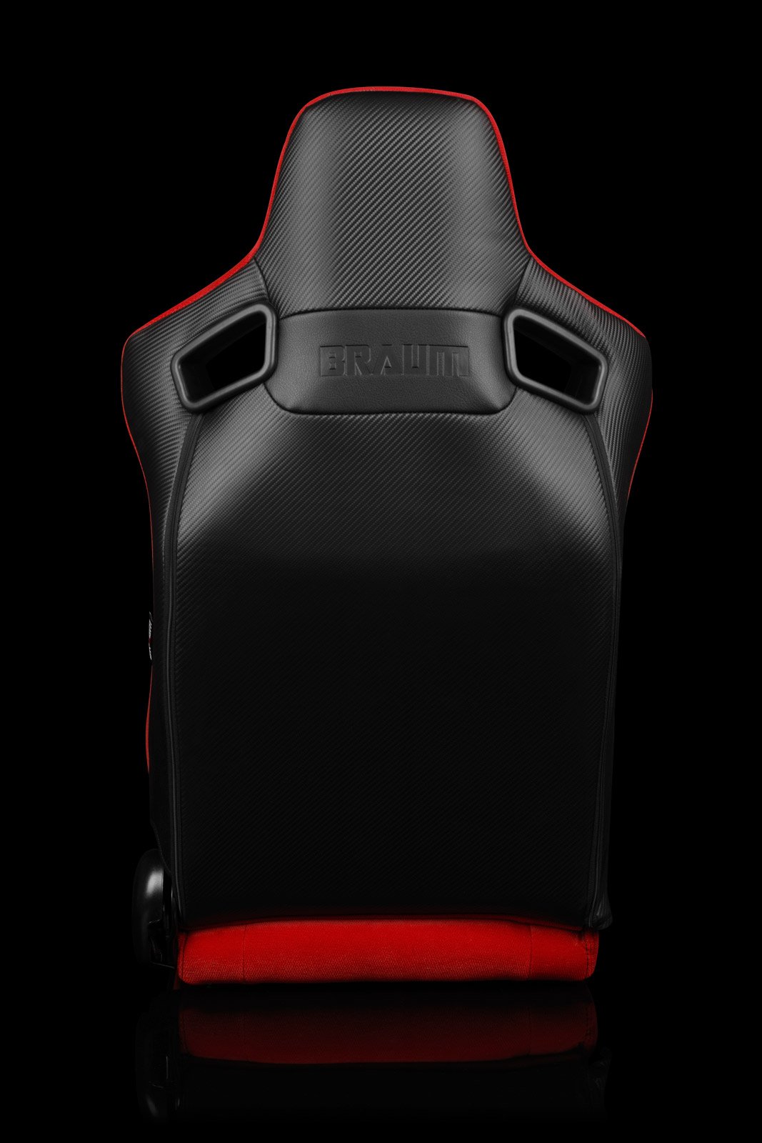 Braum Elite Series Sport Seats - Red Cloth / Black Stitching (PAIR) - Lowered Lifestyle