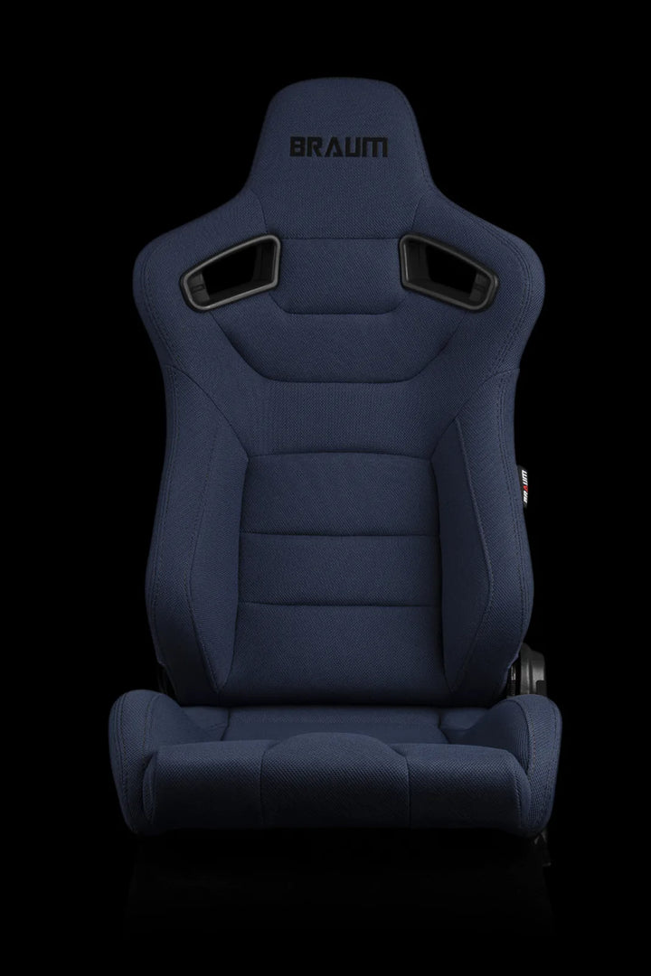 Braum Elite Series Sport Seats - Blue Cloth / Black Stitching (PAIR)