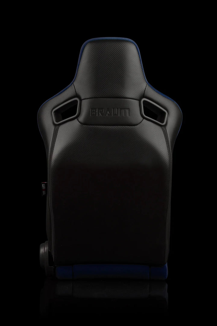 Braum Elite Series Sport Seats - Blue Cloth / Black Stitching (PAIR)