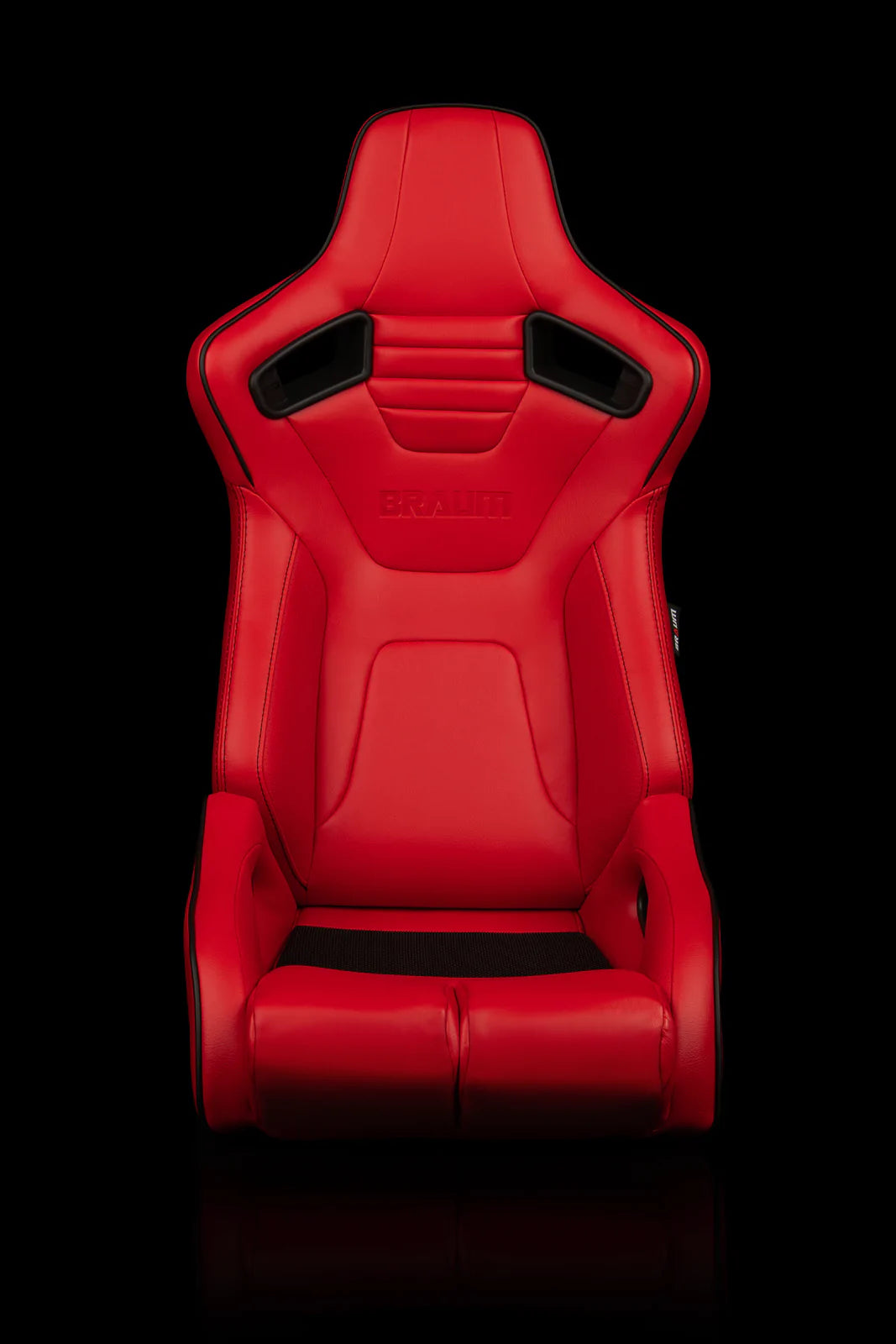 Braum Racing Seats Elite-R Series - Red Leatherette (Black Stitching / Black Piping)