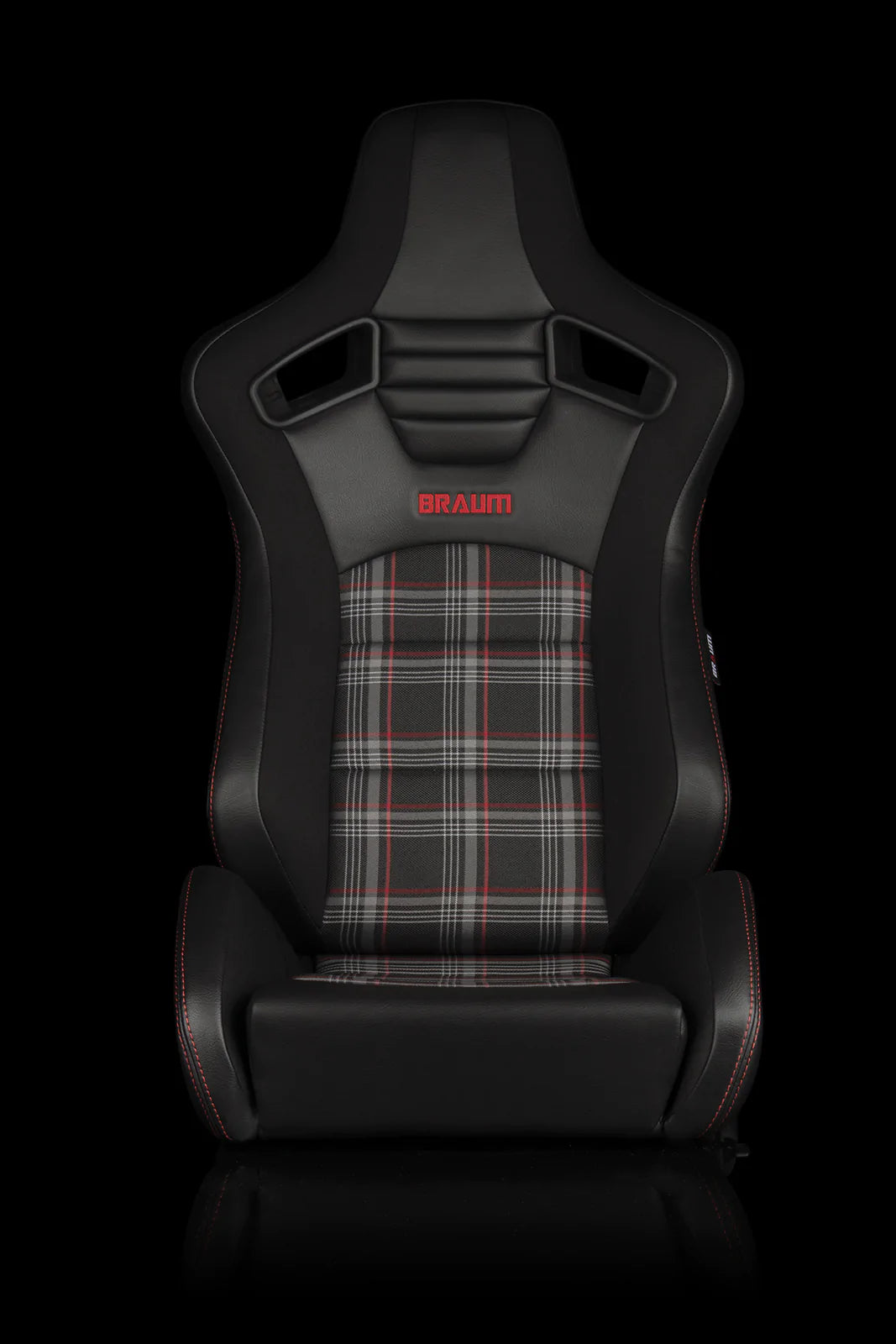 Braum Racing Seats Elite-S Series - Black & Red Plaid (Red Stitching)