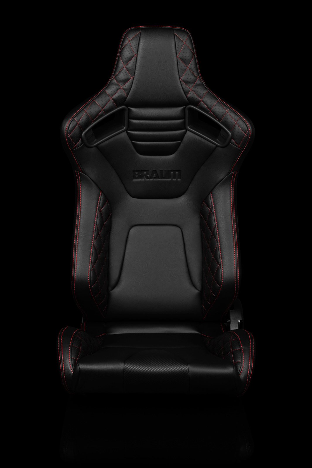 Braum Elite-X Series Sport Seats - Black Diamond/ Red Stitching (PAIR) - Lowered Lifestyle