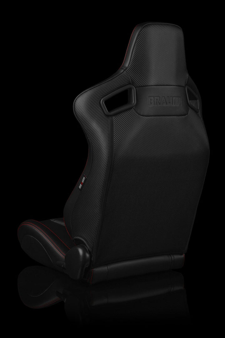 Braum Elite-X Series Sport Seats - Black Diamond / Red Stitching (PAIR) - Lowered Lifestyle