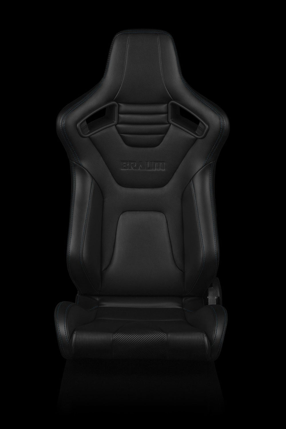 Braum Elite-X Series Sport Seats - Black Leatherette / Blue Stitching (PAIR) - Lowered Lifestyle