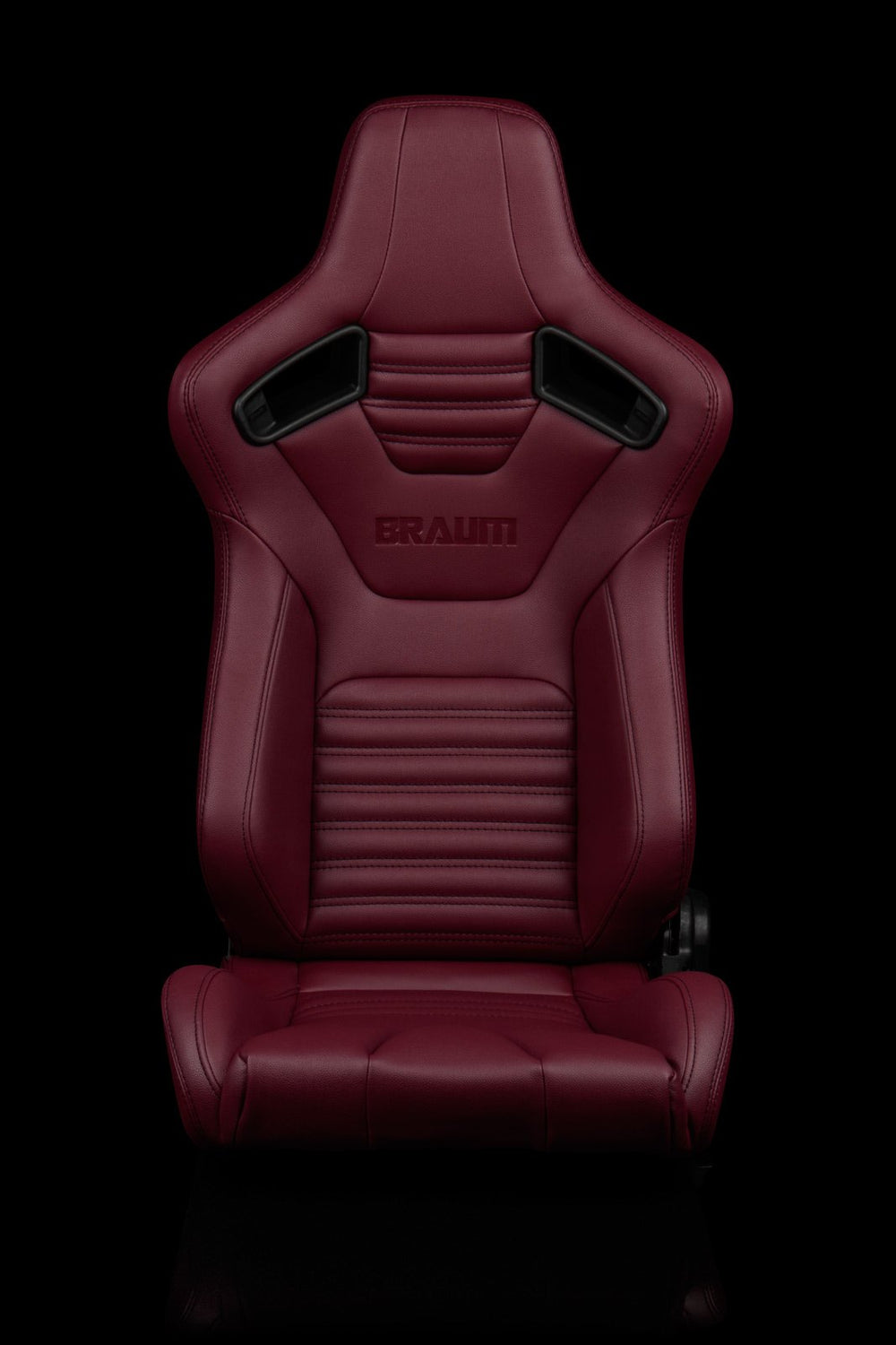 Braum Elite-X Series Sport Seats - Maroon Leatherette / Black Stitching (PAIR) - Lowered Lifestyle