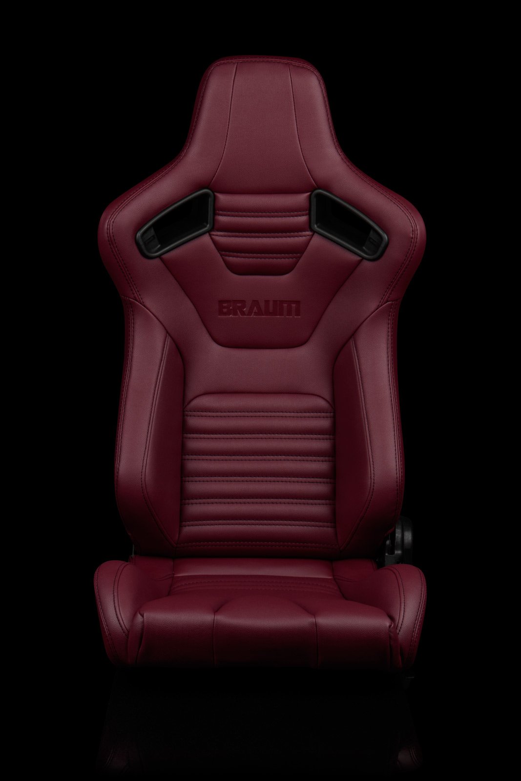 Braum Elite-X Series Sport Seats - Maroon Leatherette / Black Stitching (PAIR) - Lowered Lifestyle