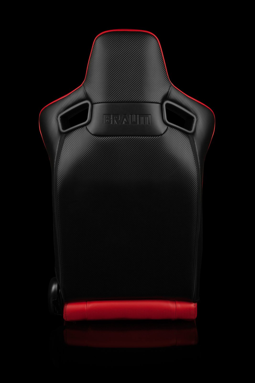 Braum Elite-X Series Sport Seats - Komodo / Red Leatherette / Black Stitching (PAIR) - Lowered Lifestyle