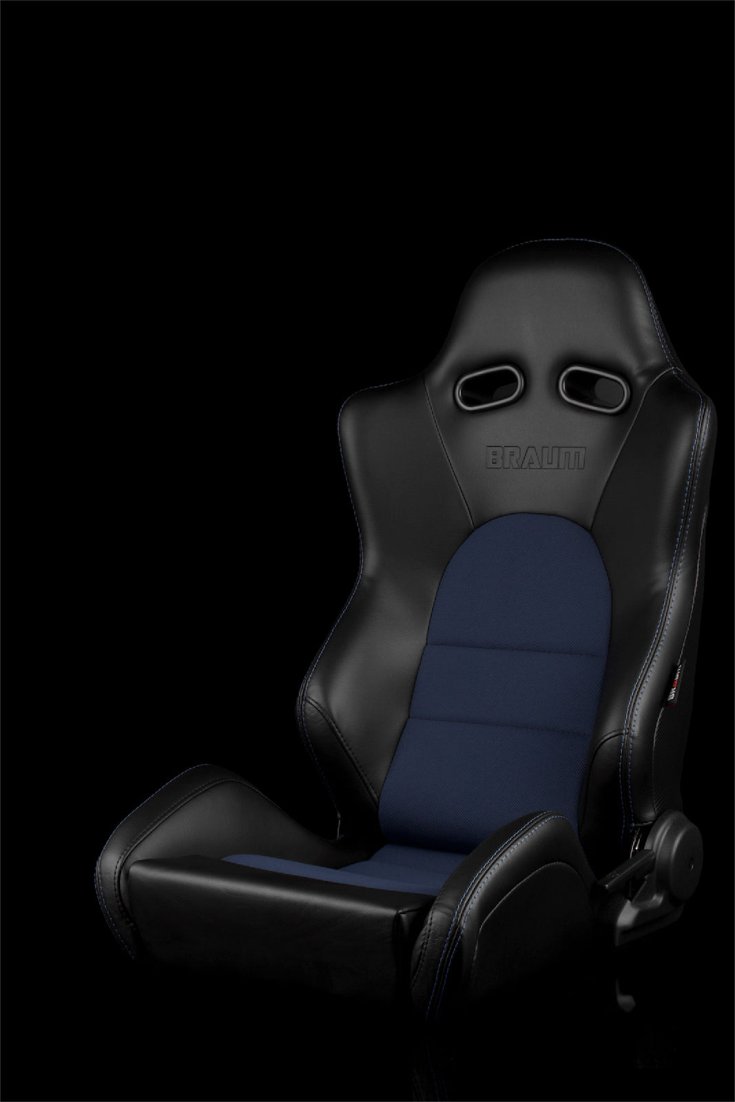 Braum Advan Series Sport Seats - Black Leatherette / Blue Insert (PAIR)