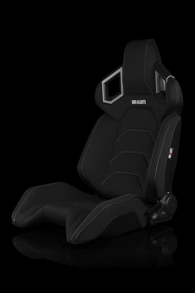 Braum Racing Seats Alpha X Series - Black Polo Fabric (Grey Stitching)