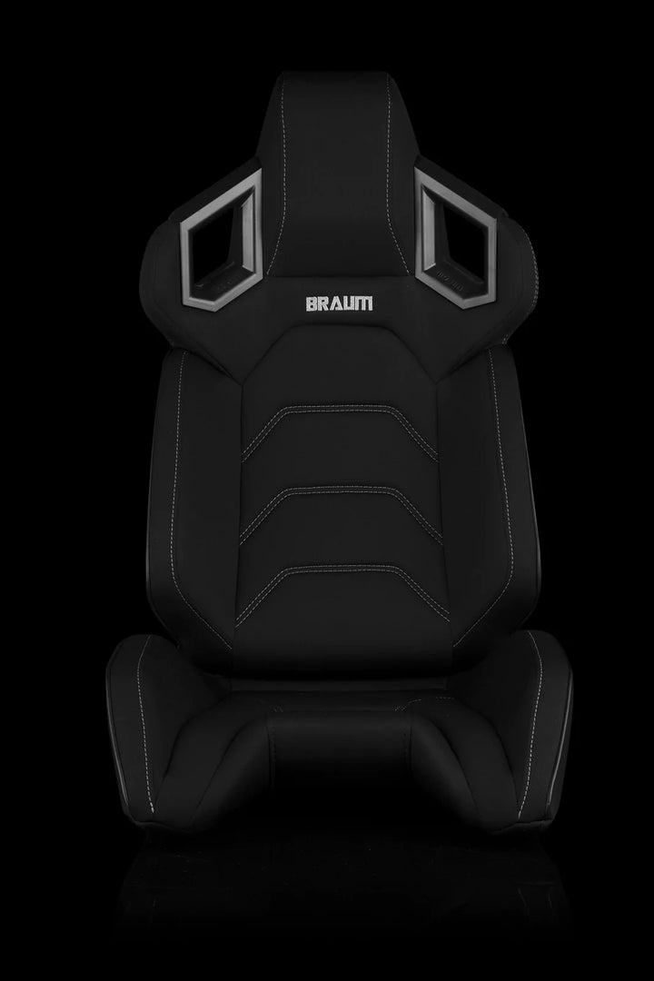 Braum Racing Seats Alpha X Series - Black Polo Fabric (Grey Stitching)