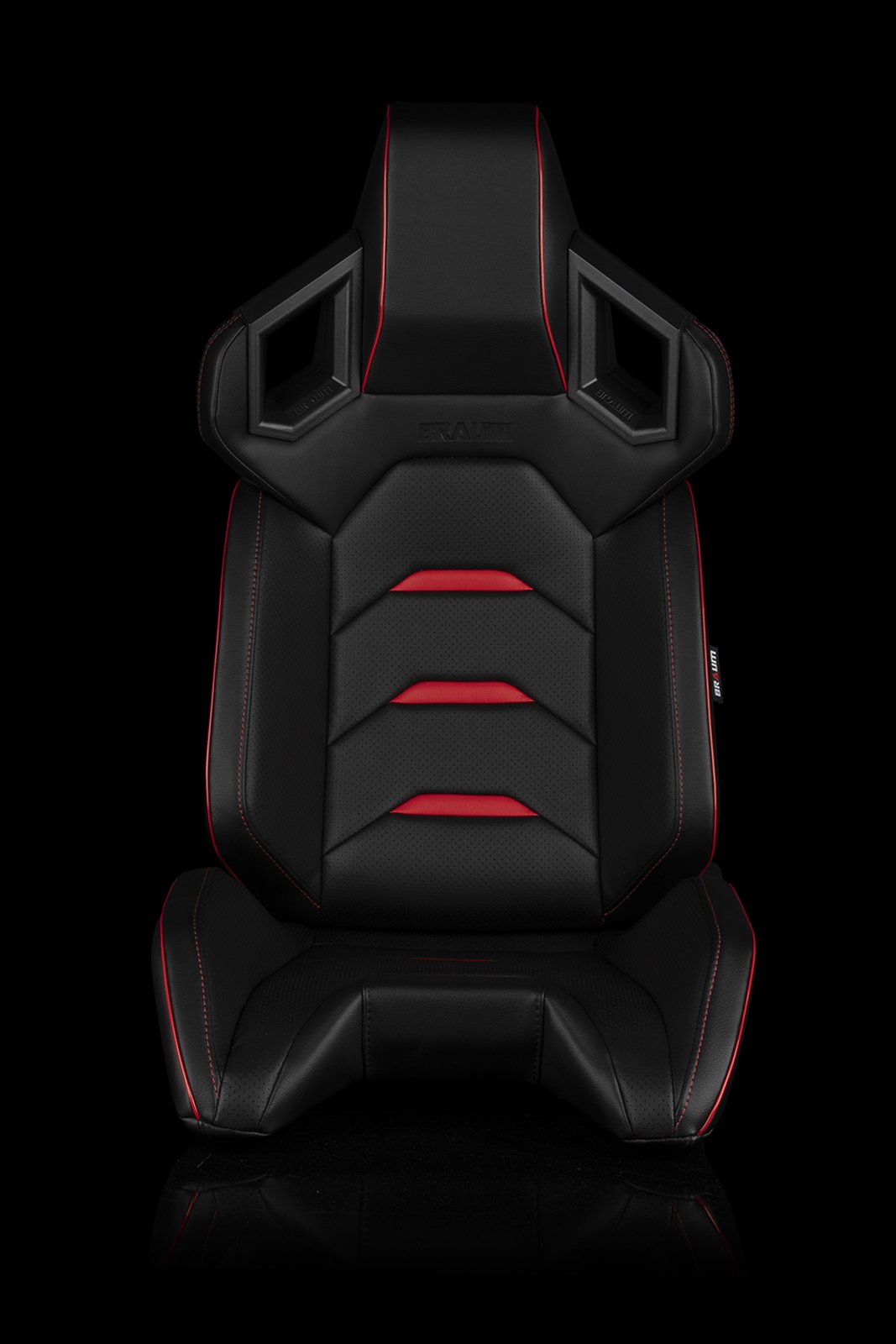 Braum Alpha-X Series Racing Seats - Black & Red (PAIR) - Lowered Lifestyle